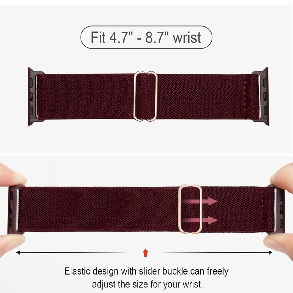 Stretchy Nylon Solo Loop Band Compatible with Apple Watch 38mm 40mm 41mm - Picture 2 of 4